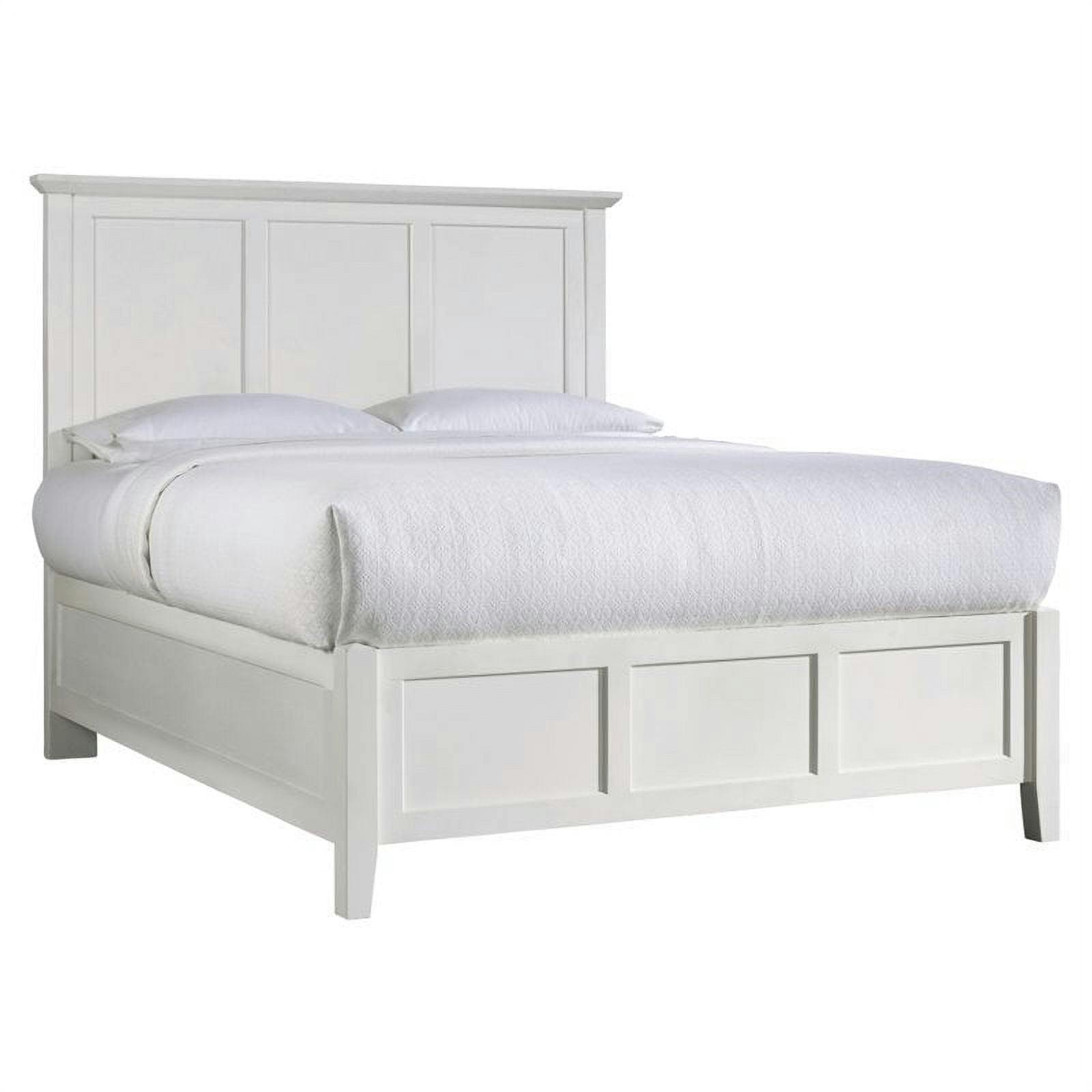 Shaker-Style Solid Mahogany California King Bed with Storage Drawers in White
