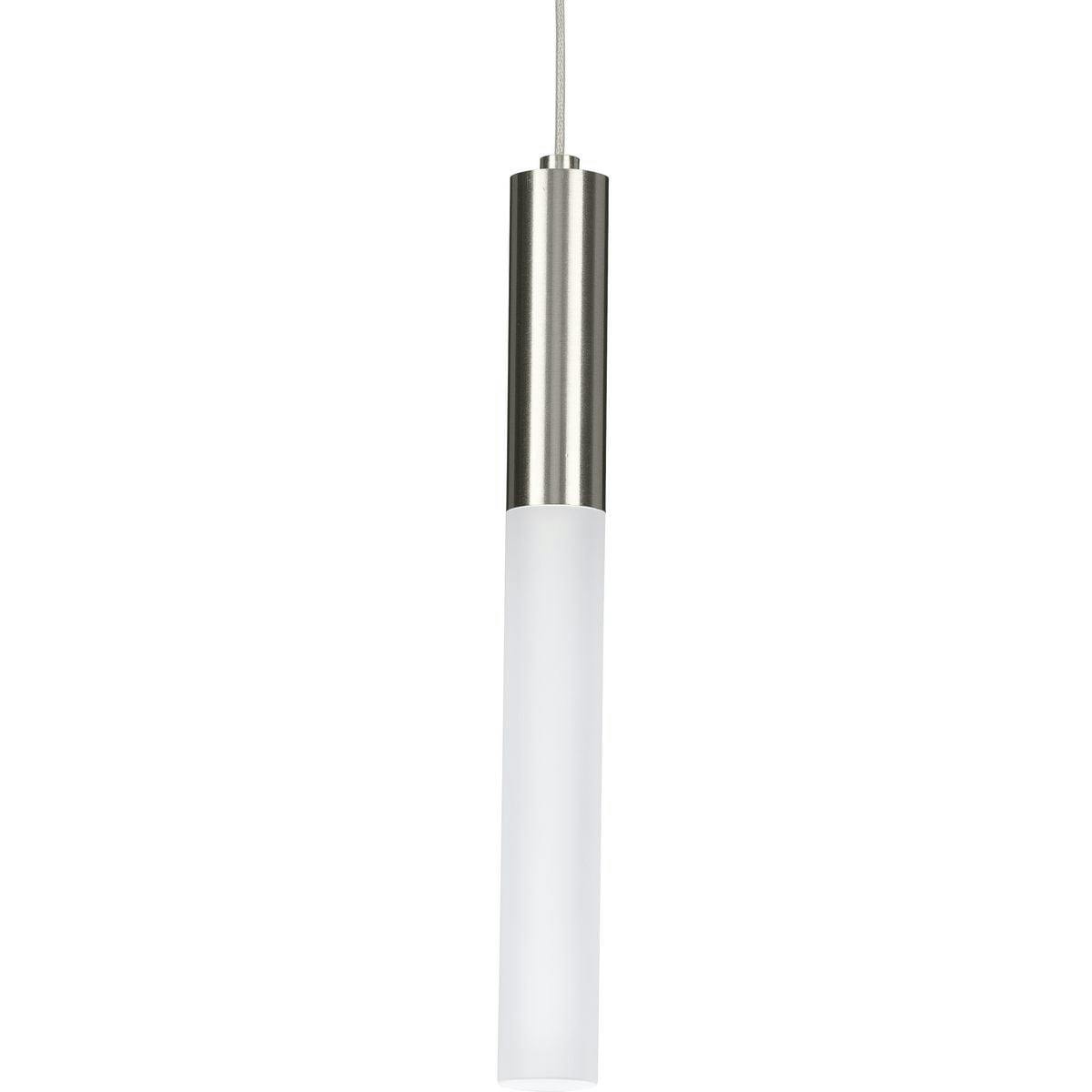 Kylo 13" LED Brushed Nickel Modern Hanging Pendant with Frosted Acrylic Shade