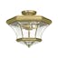 Monterey Antique Brass 3-Light Flush Mount with Clear Beveled Glass