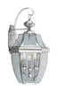 Elegant Brushed Nickel 3-Light Outdoor Wall Lantern with Clear Beveled Glass
