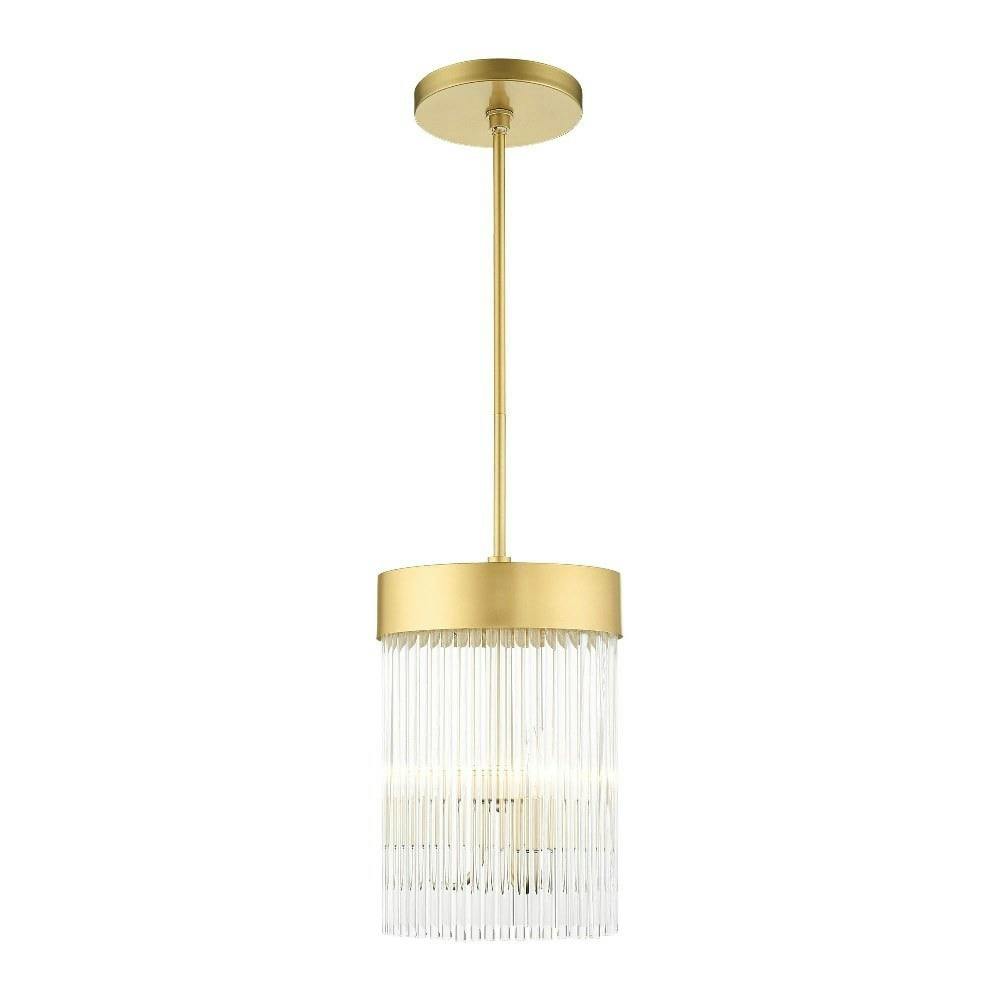 Mini Norwich Crystal Chandelier with Soft Gold Drum Shade