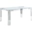 Luxe Chrome and Acrylic 60" Contemporary Glass Dining Table