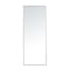 Sleek Silver Metal Frame 14" x 36" Rectangular Bathroom Mirror