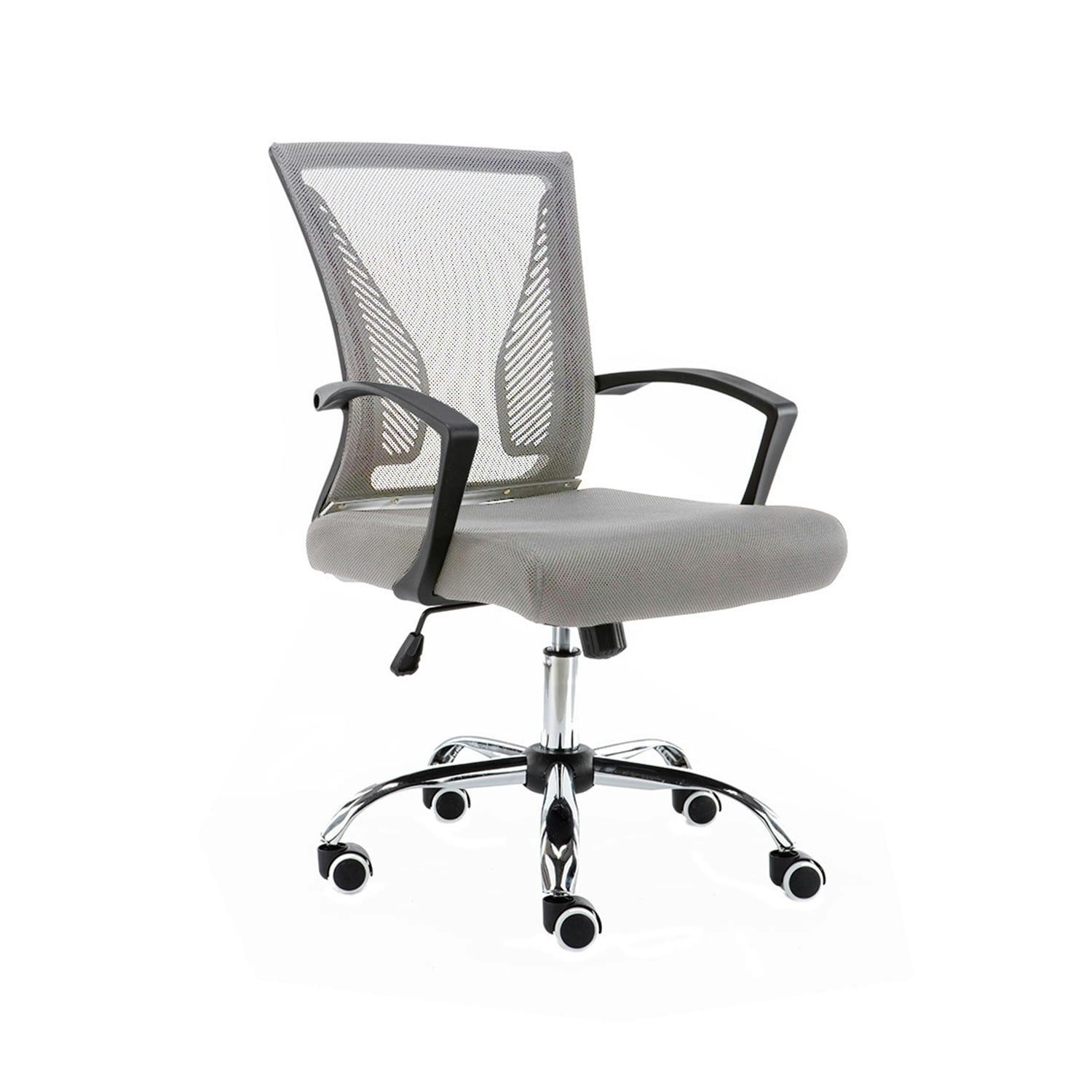 Zuna Mid-Back Swivel Task Chair in Black and Gray Mesh