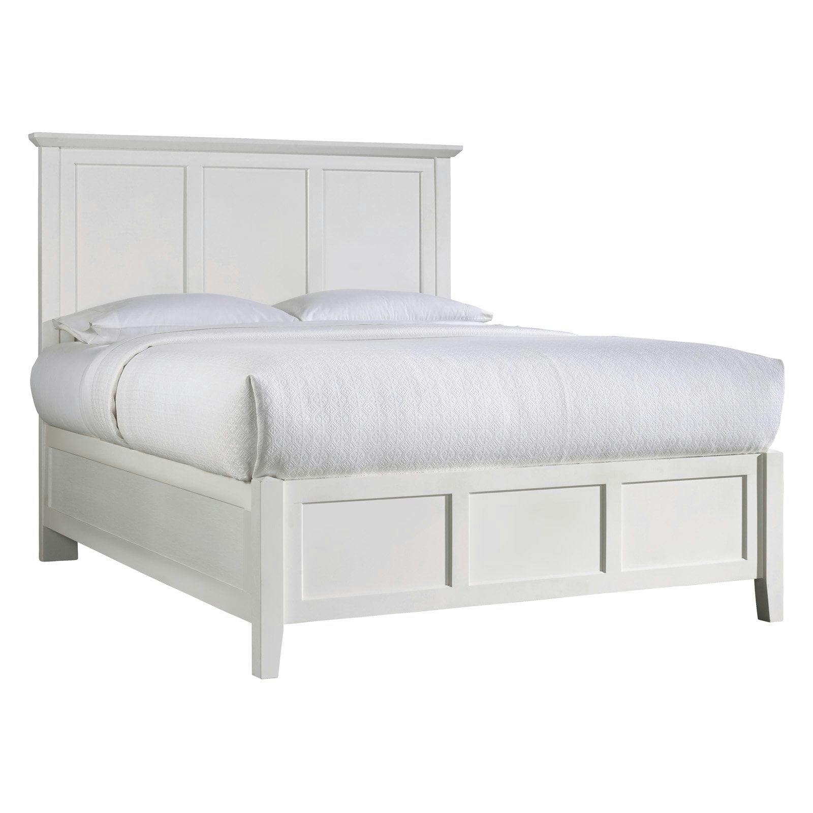 Shaker-Style Solid Mahogany California King Bed with Storage Drawers in White