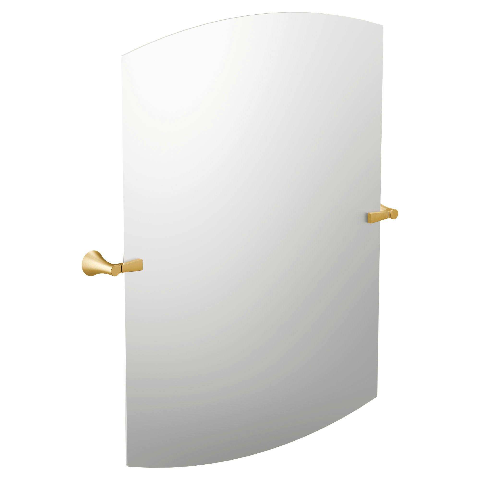 Elegant Oval Frameless Vanity Mirror with Brushed Gold Hardware
