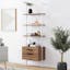 Theo Oak and White 3-Tier Ladder Bookshelf with Storage Drawers