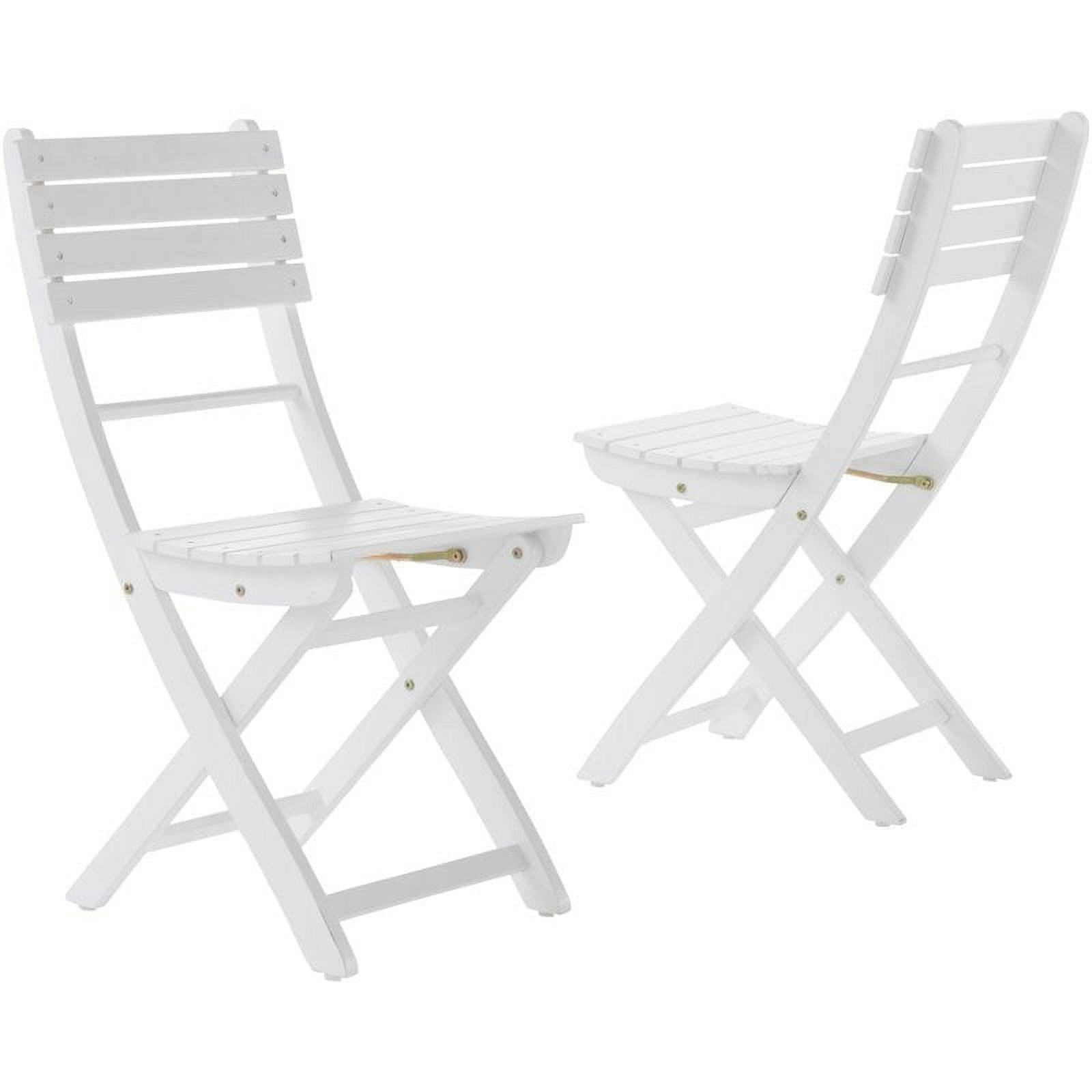 Farmhouse White Solid Wood Foldable Dining Chair (Set of 2)