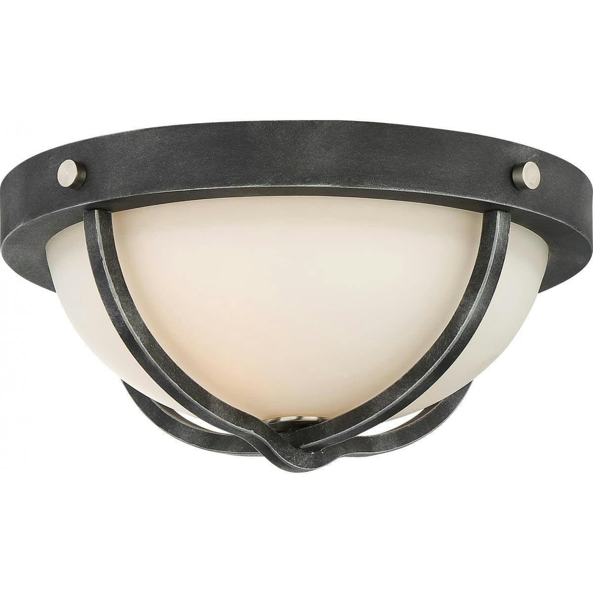 Sherwood 14.75" Brushed Nickel Flush Mount with Frosted Etched Glass