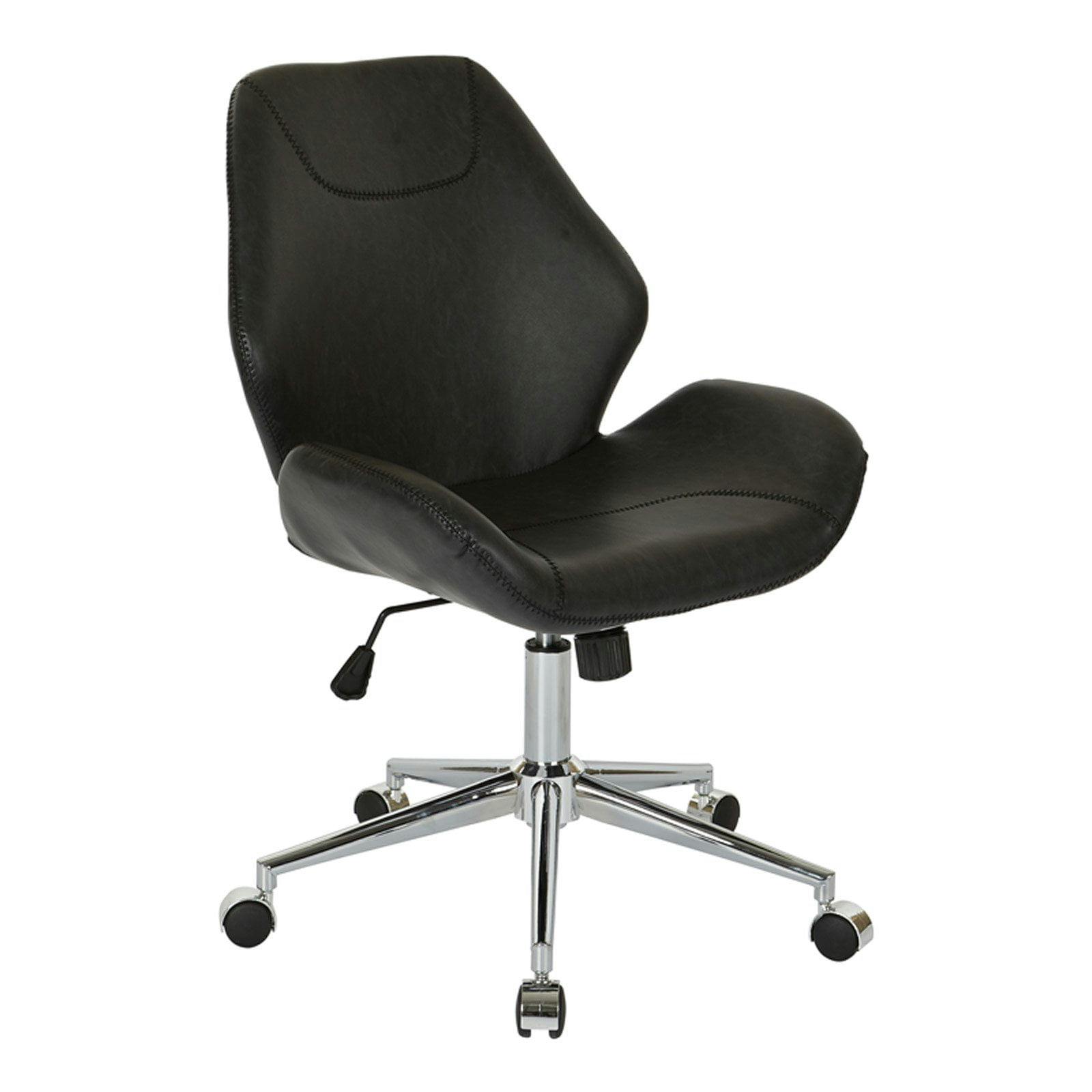 Chatsworth Modern Black Faux Leather Swivel Executive Office Chair