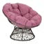 Swivel Papasan Chair with Purple Cushion and Metal Frame