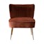 Scallop-Back Channel Tufted Velvet Accent Chair in Brown