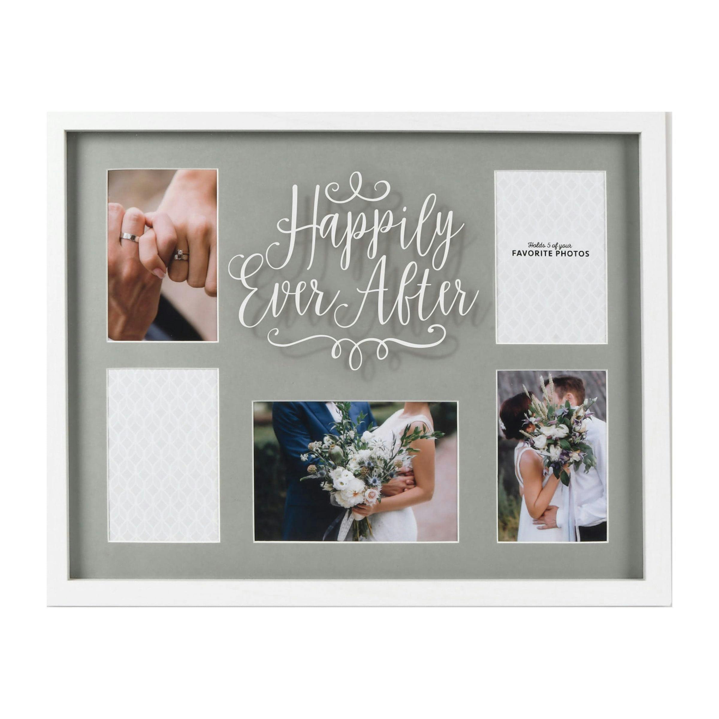 Classic White Wedding 20"x16" Wall-Mounted Picture Frame Collage