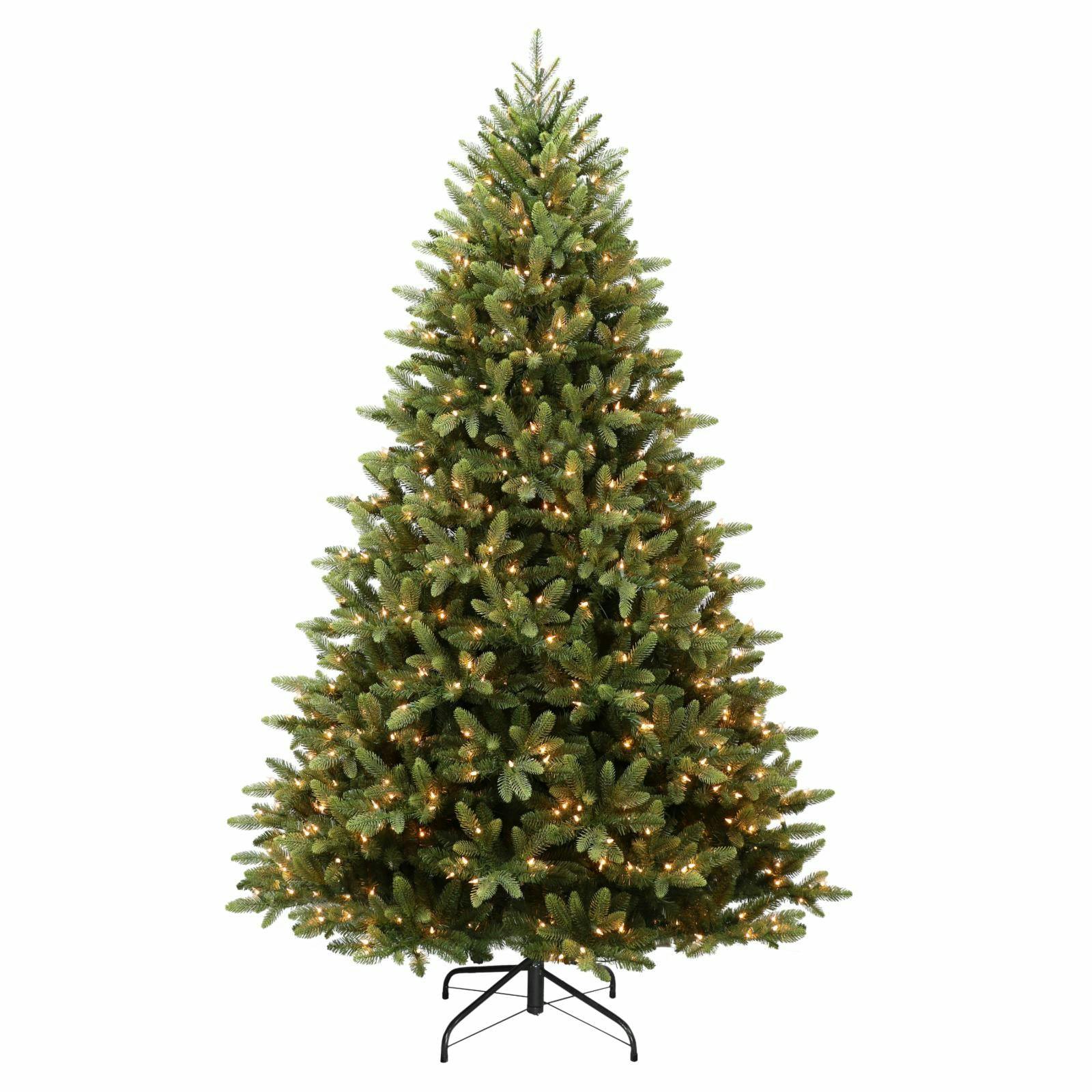 Winter White Spruce 7.5' Pre-Lit Potted Christmas Tree with Clear Lights