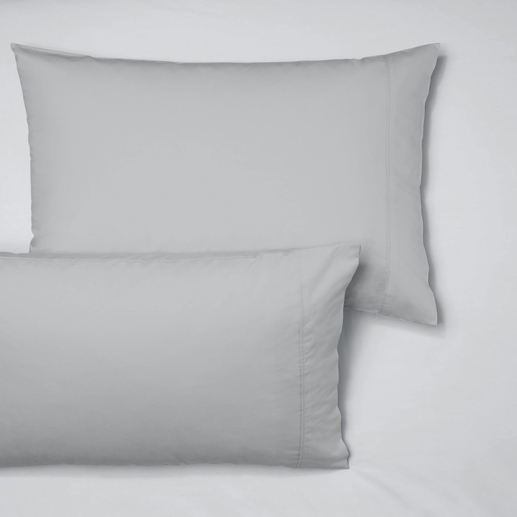 Luxurious 400-Thread Count Light Gray Cotton Sateen Pillowcase Set