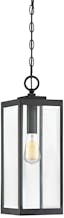 Earth Black 20.75" Sleek Outdoor Hanging Lantern with Clear Glass