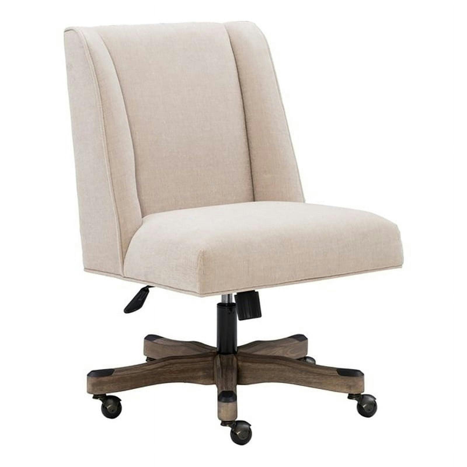Transitional Gray Fabric Swivel Office Chair with Adjustable Height