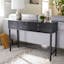 Riviera Elegance Black Wood and Metal Console Table with Storage