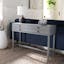 Riviera Elegance Distressed Grey 4-Drawer Metal & Wood Console Table