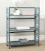 Transitional Blue and White Solid Pine 3-Tier Low Bookcase