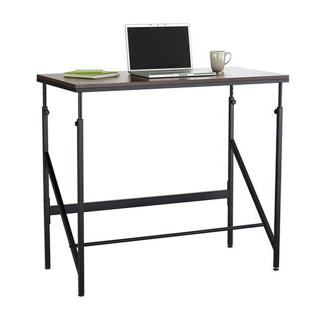 Adjustable Walnut & Black Steel Sit/Stand Desk 48"x24"