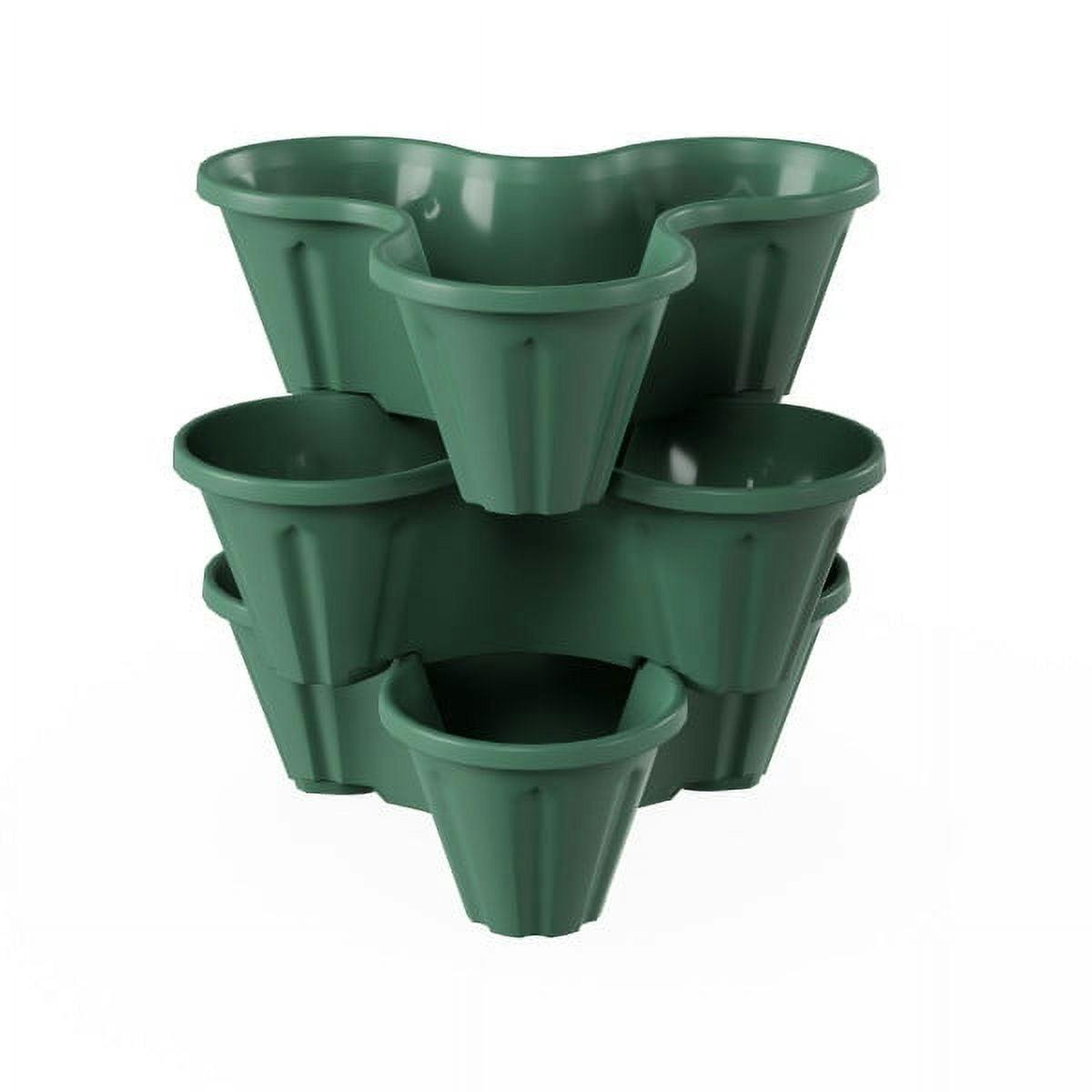 Hunter Green 3-Tier Space-Saving Stacking Planter for Indoors & Outdoors