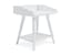 Crisp White Transitional Wood Accent Table with USB Chargers