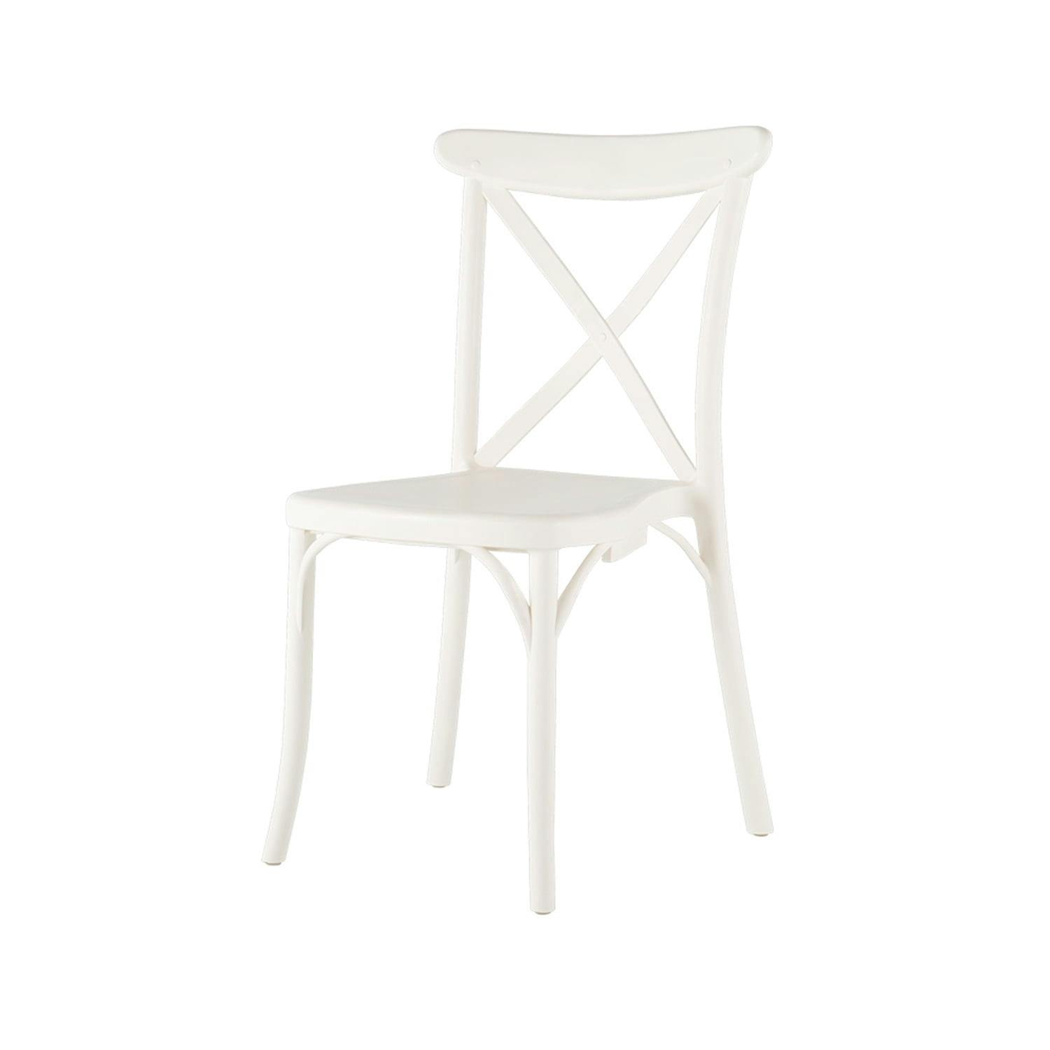 Xenia 35" High White Cross-Back Resin Side Chair (Set of 2)