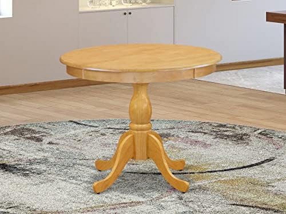 Oakland Elegance 36" Round Oak Wood Pedestal Dining Table