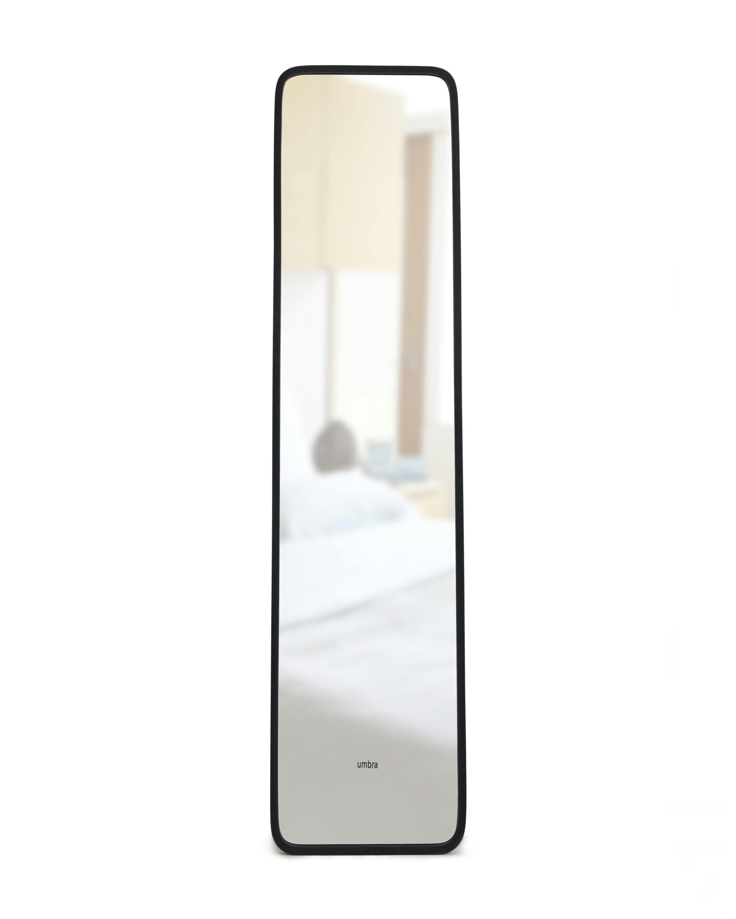 Sleek Full-Length 67'' Black Wood Framed Wall Mirror
