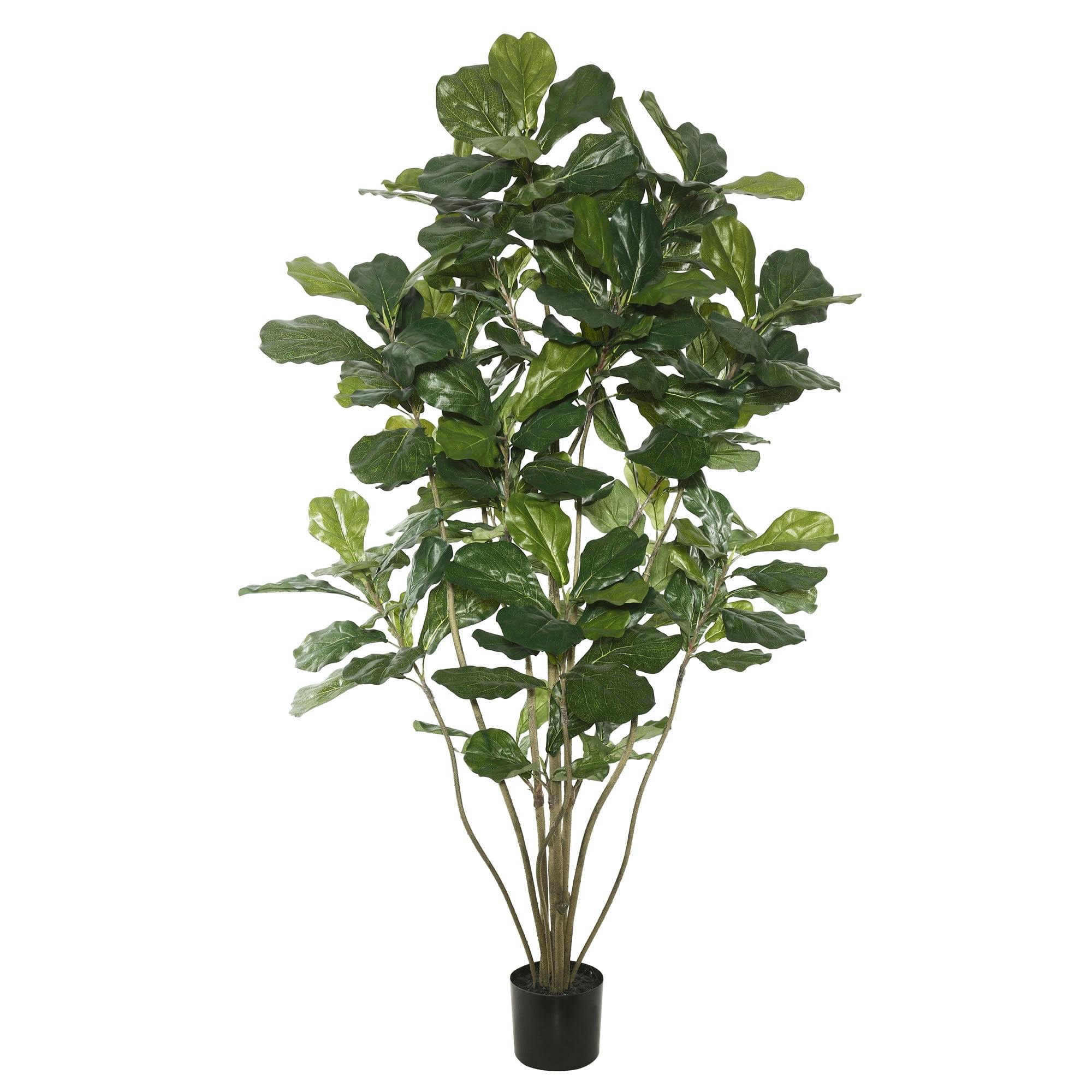Lush Green 6' Silk & Plastic Potted Fiddle Leaf Fig Tree