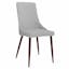Cora Luxe Faux Leather Upholstered Side Chair in Gray and Walnut