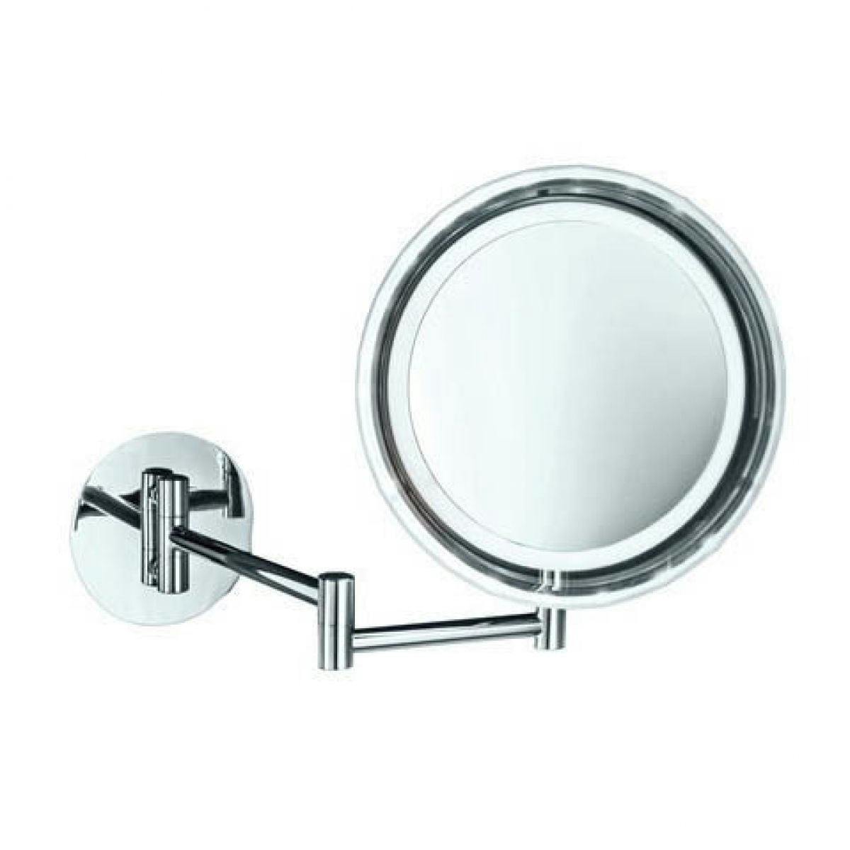 Luxe 5x Magnification LED Wall Mounted Mirror in Polished Chrome