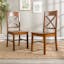 Antique Brown Cross-Back Solid Wood Dining Chair Set