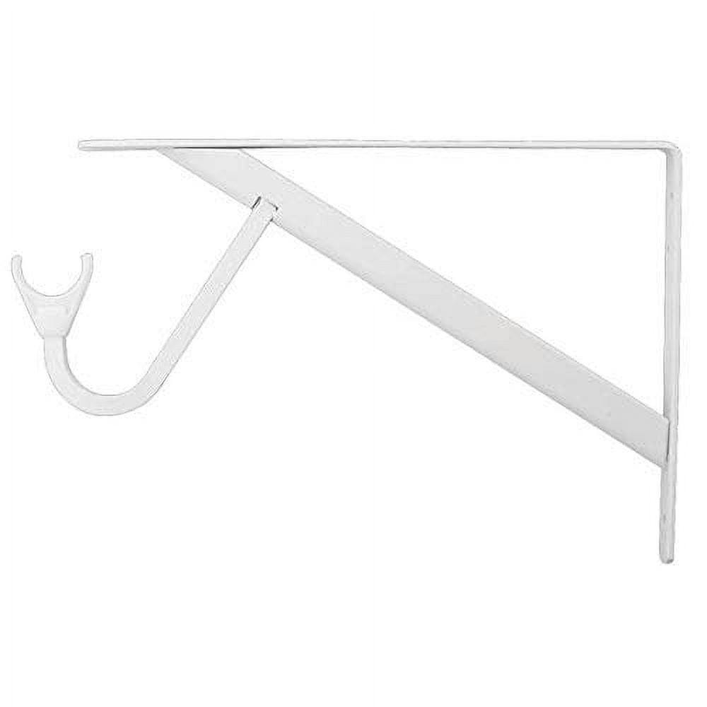 Max Duty 11'' White Steel Shelf and Rod Bracket with Snap-in Hook