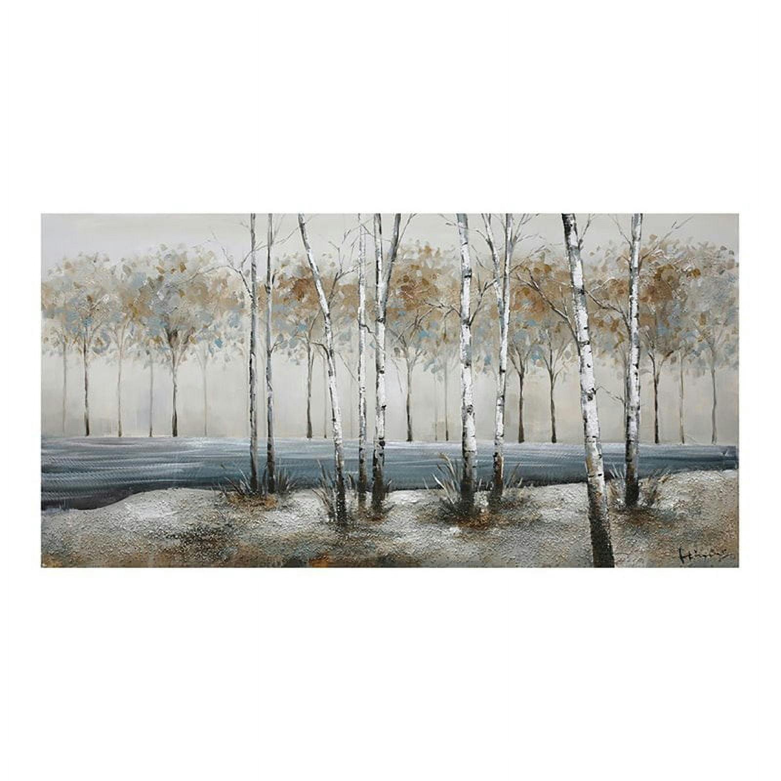 Abstract Birch Alley Landscape Canvas Art, 55" Unframed