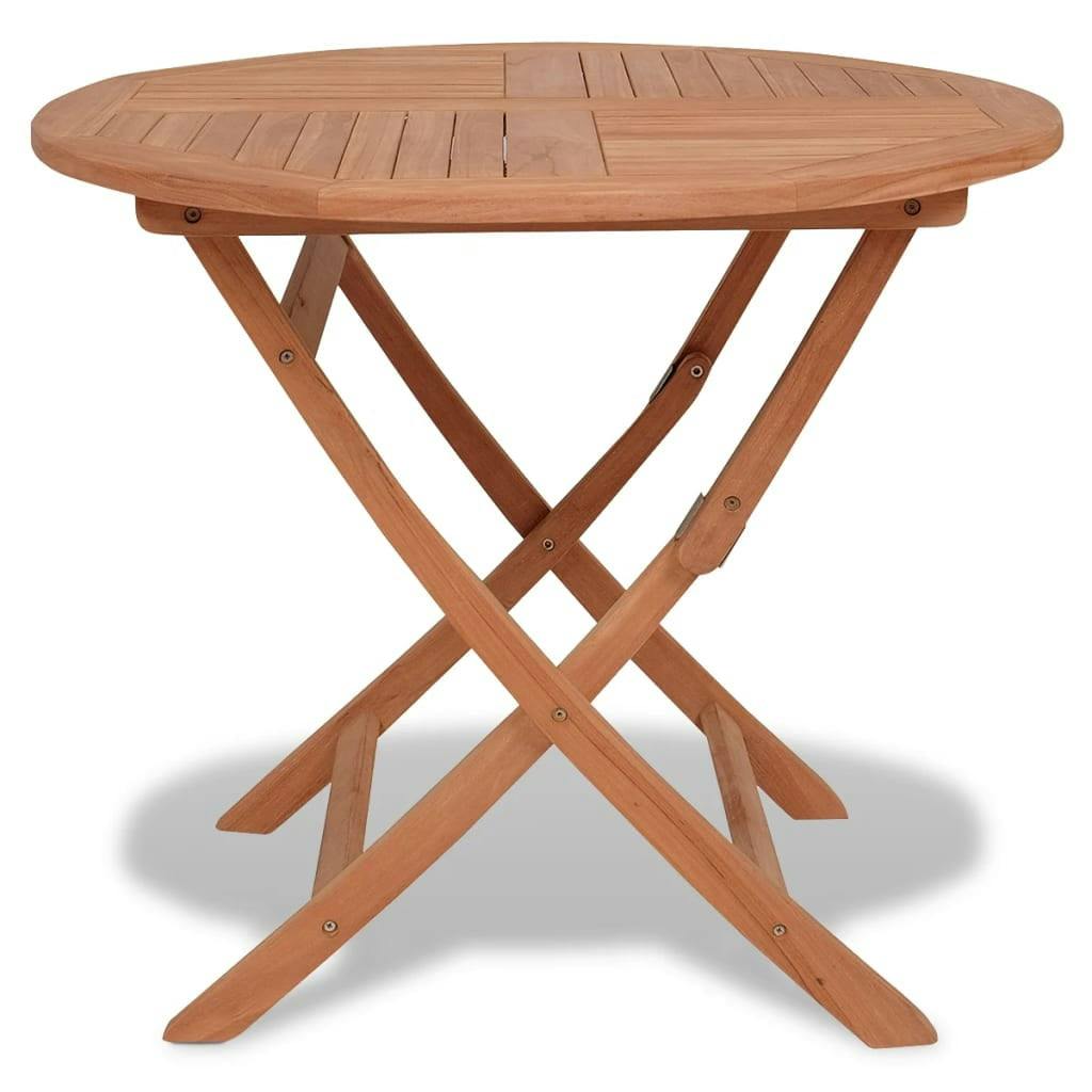 Teakwood 33.5" Round Folding Outdoor Patio Table
