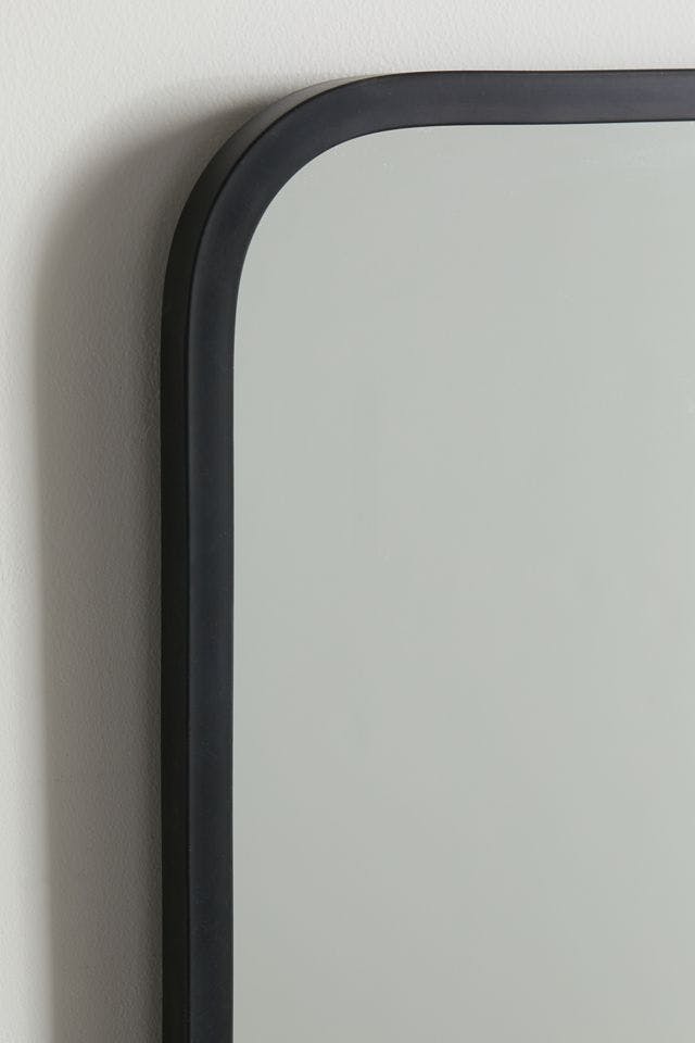 Umbra Hub 38'' Black Rectangular Rubber Rimmed Mirror