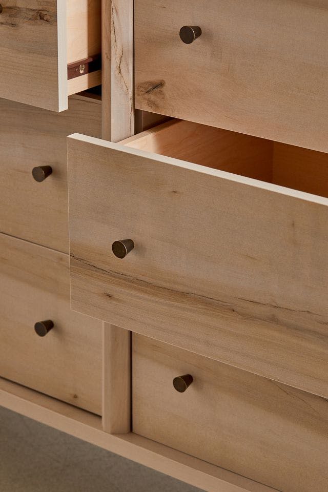Pacific Maple 6-Drawer Double Horizontal Dresser