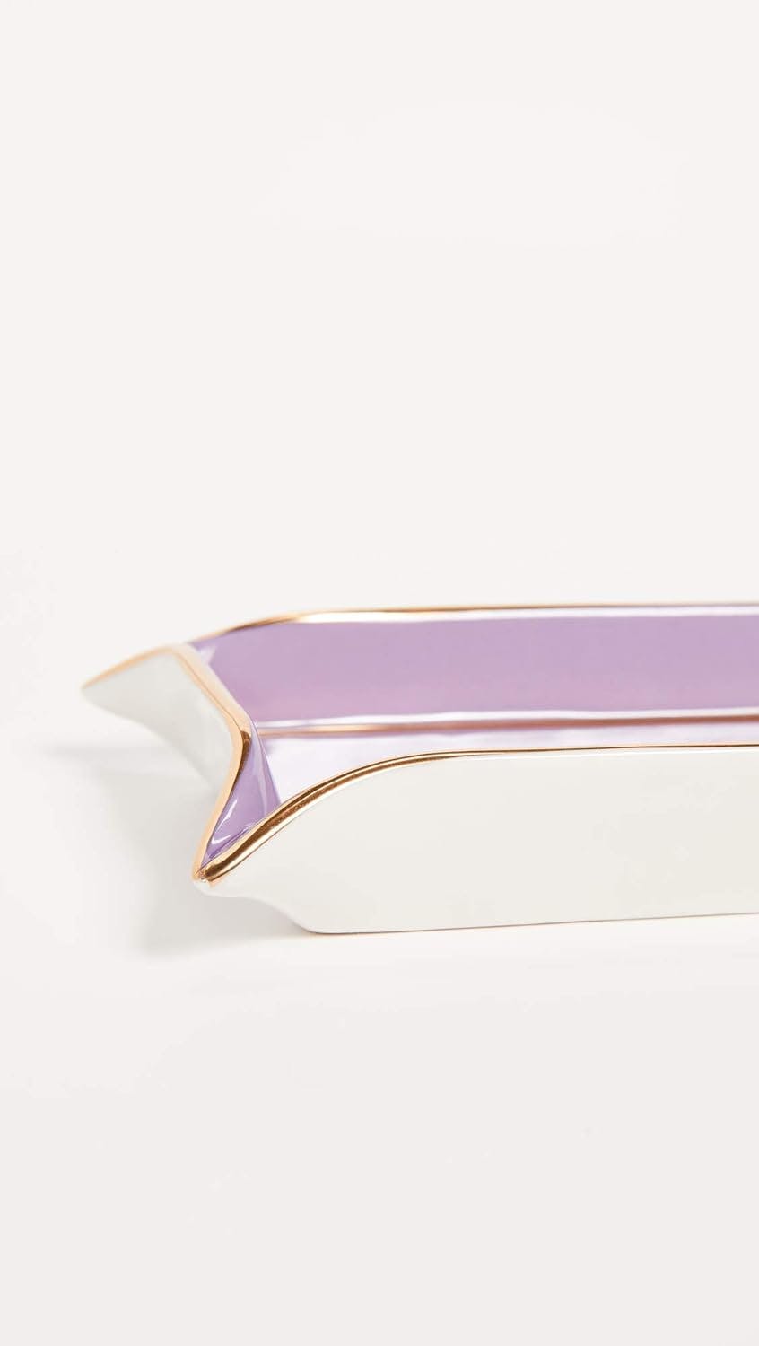 Amethyst Eyes Porcelain Valet Tray with 24-Karat Gold Accents