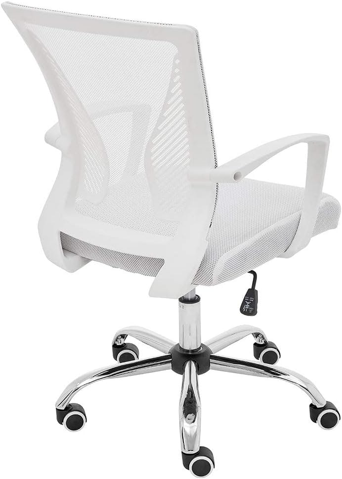 Zuna White Mesh Mid-Back Adjustable Swivel Task Chair