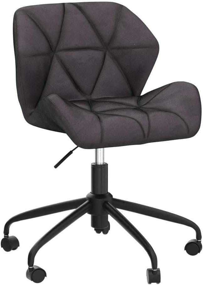Eldon Diamond Tufted Gray Velvet Adjustable Swivel Office Chair