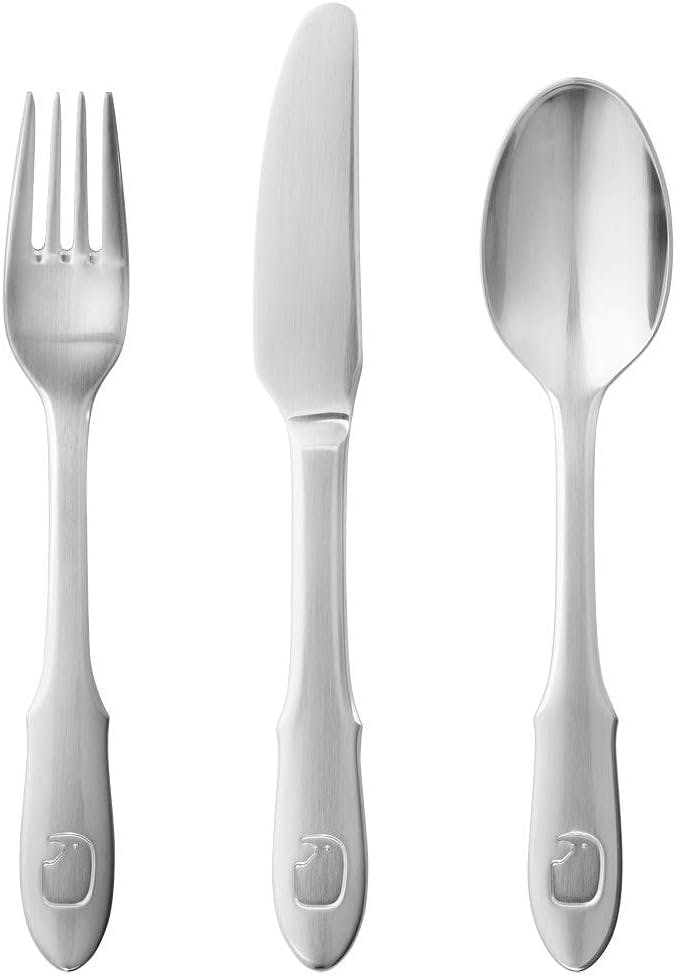 Elephant Engraved Stainless Steel Children's 3-Piece Cutlery Set