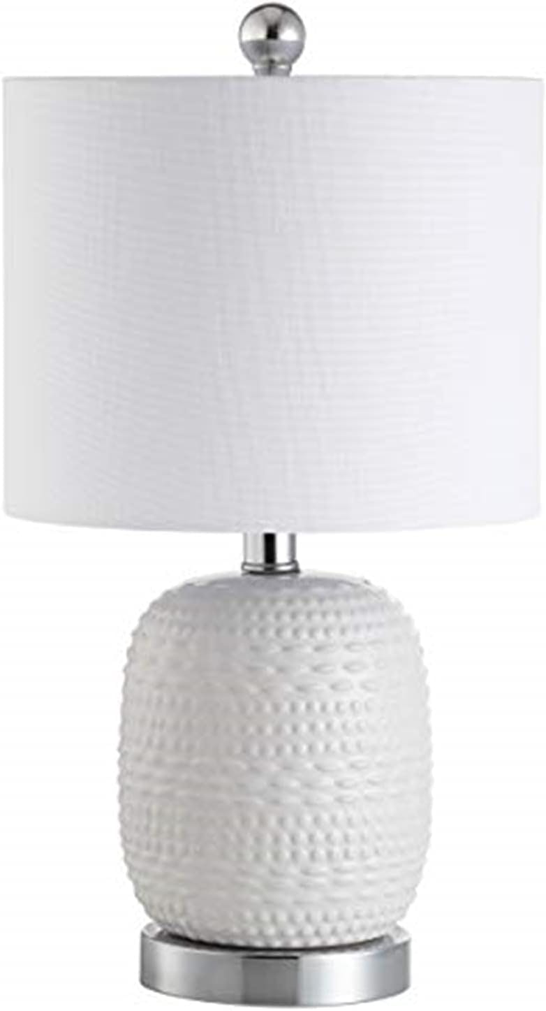 Elegant Tucana White Ceramic Table Lamp with Silver Base
