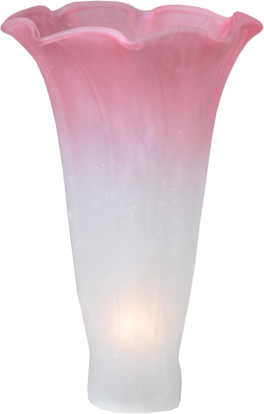 Plum Pink and White Pond Lily 3" Glass Shade