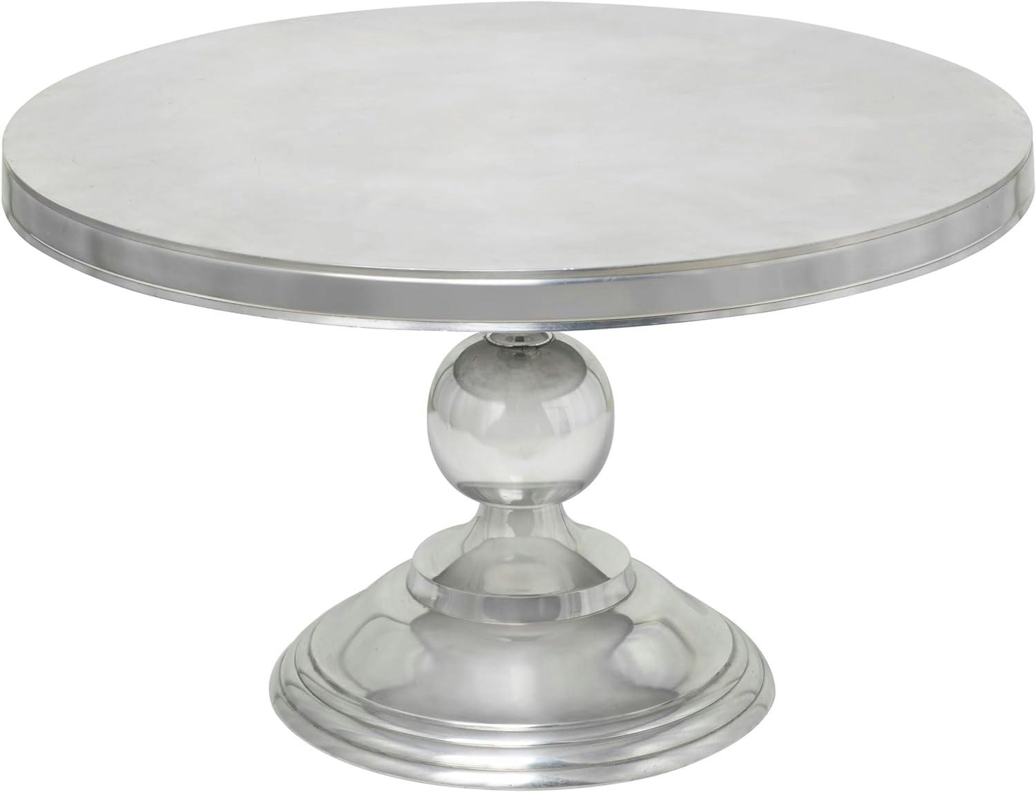 Elegant Goblet-Inspired Round Metal Coffee Table in Silver Finish