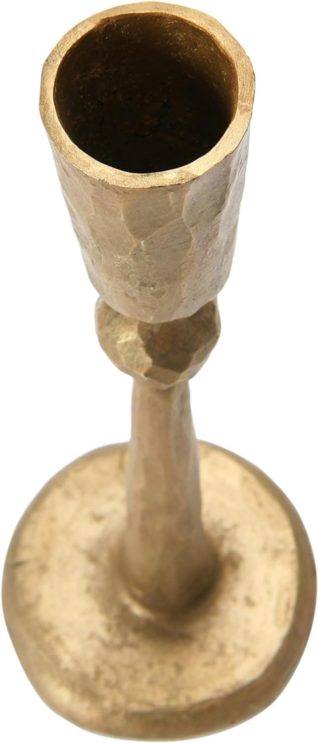Elegant Hand-Forged Antique Brass Taper Candle Holder