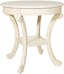 Vermont Antique Beige 28" Round Hand-Painted Wood Accent Table