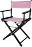 Classic Foldable Director's Chair in Black and Pink, Solid Wood