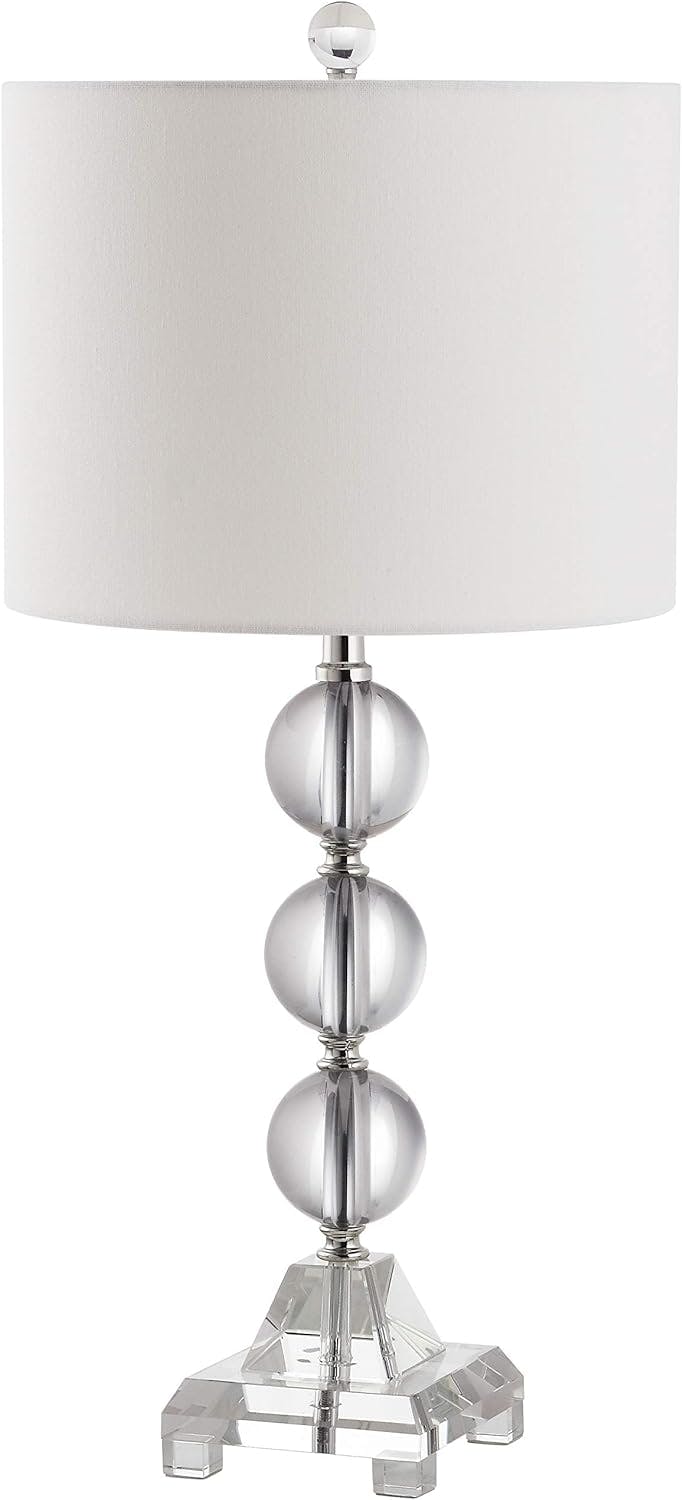 Fiona 23.5" Traditional Clear Crystal Table Lamp with Linen Shade